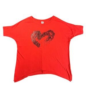 Zumba Women's Rev Me Up Red Off The Shoulder Tee XS Spicy Performance Activewear